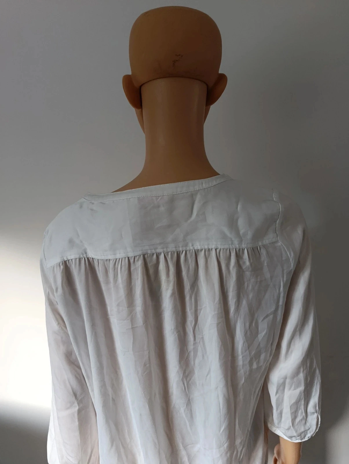 Camaïeu blouse wit dames - 3/4 mouwen - maat m sieraaddetail bij kraag – photo 9
